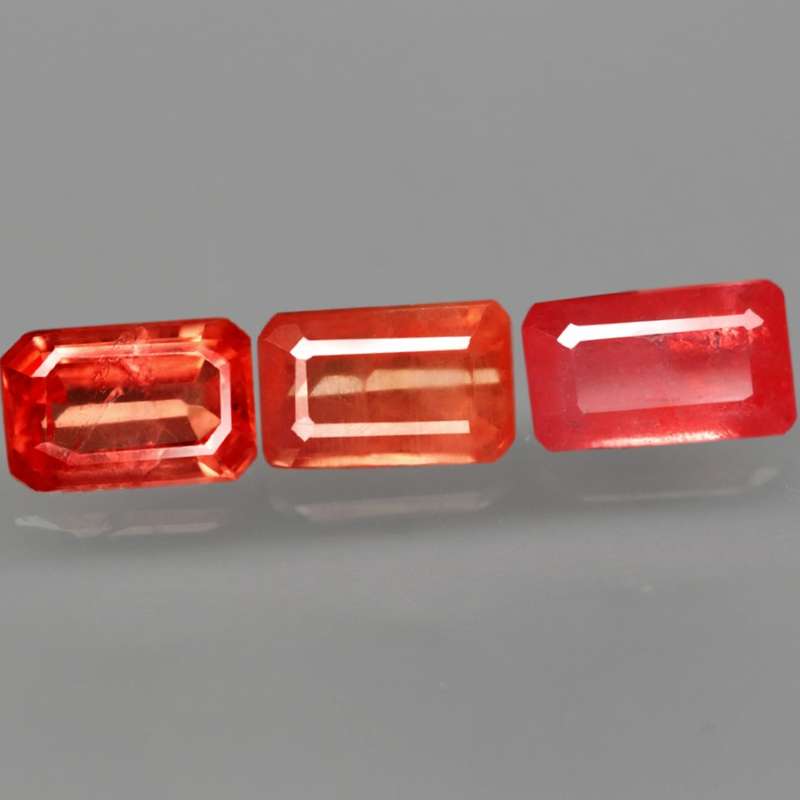 1.30Ct.  Ruby Orangy Pink Emerald Cut Tanzania Ravishing For JewelryNormal Heated