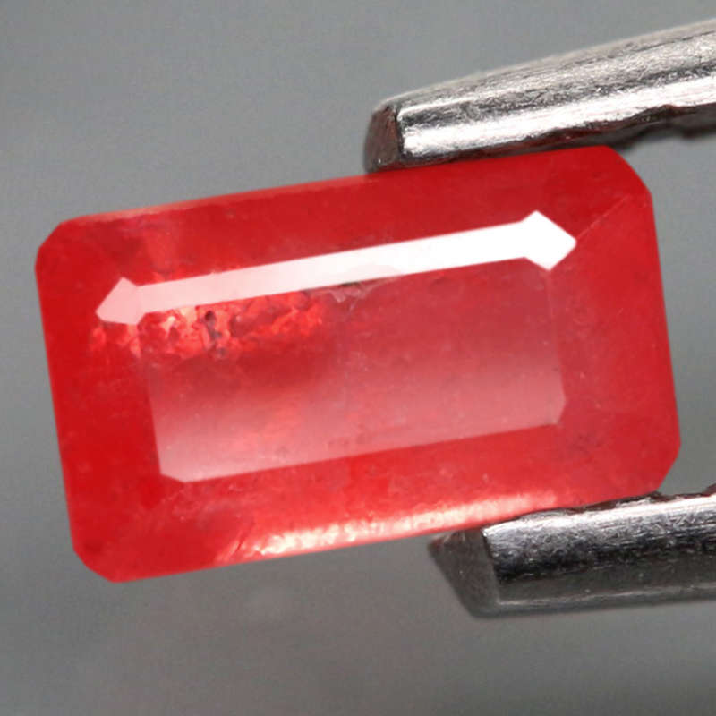 1.30Ct.  Ruby Orangy Pink Emerald Cut Tanzania Ravishing For JewelryNormal Heated