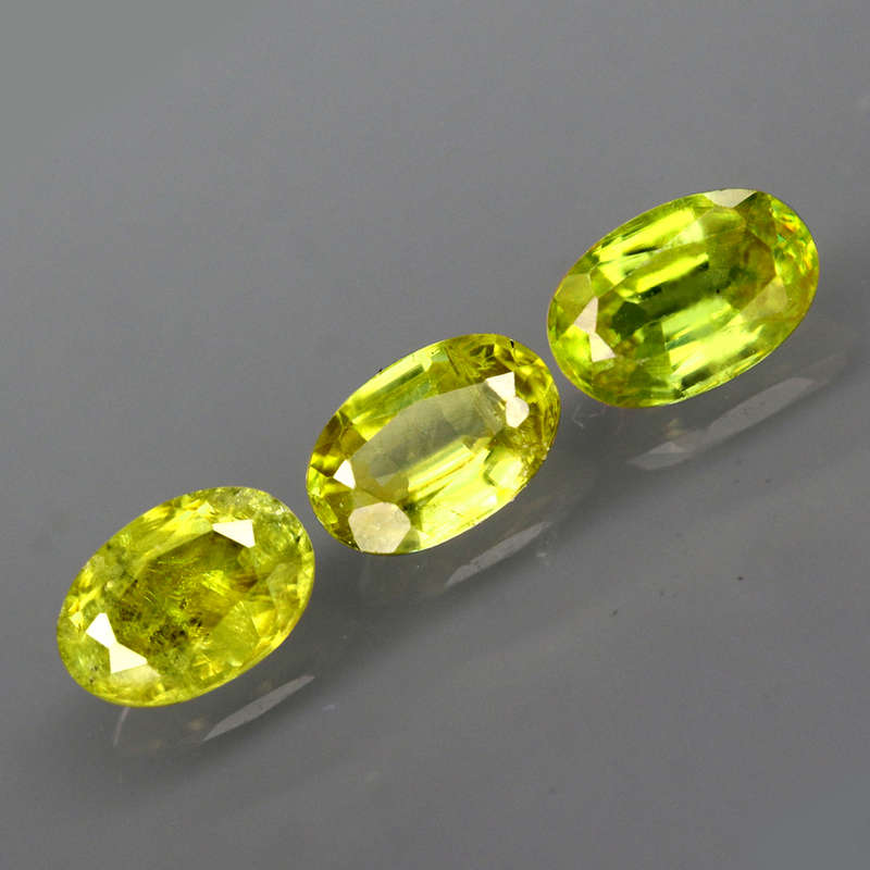 1.30Ct. Sphene Yellowish Green Oval Madagascar Beautiful Your Jewelry! Unheated