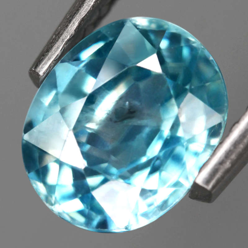 1.77Ct. Zircon Blue Oval Shape Cambodia Precious Gem Beautiful Luster & Color!