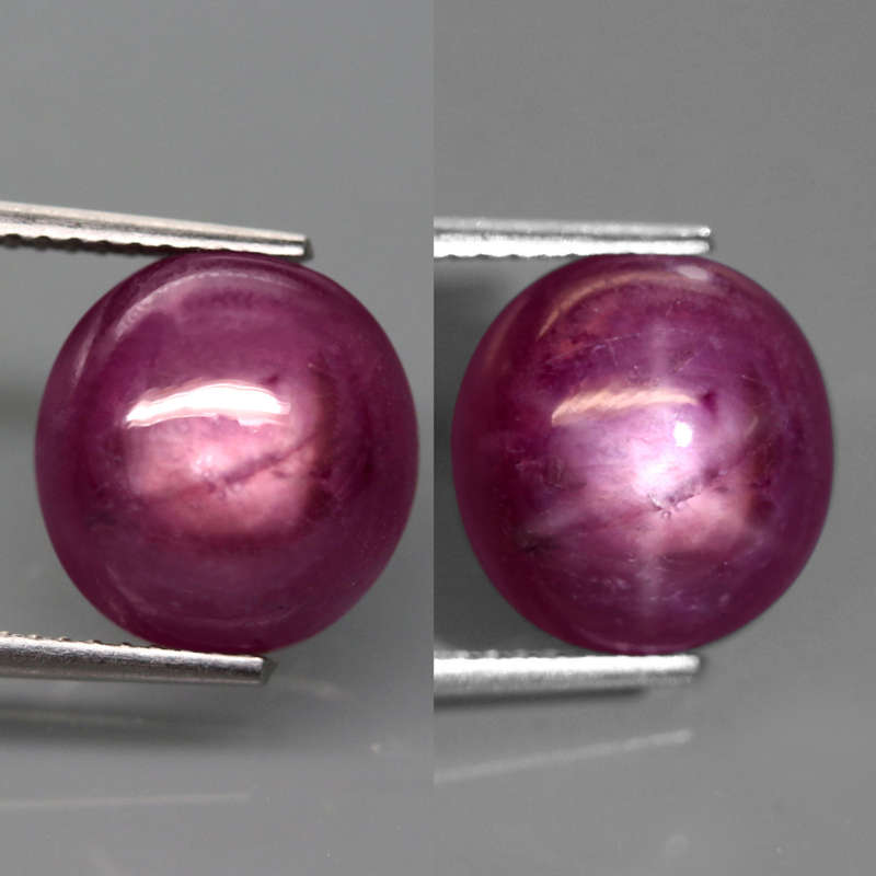9.38Ct.  Ruby Star 6 Rays Purplish Red Oval Cabochon Winza,Tanzania Unheated