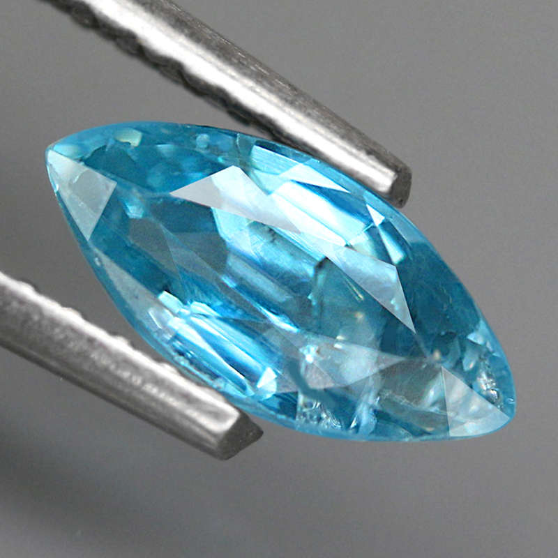 0.91Ct. Zircon Blue Marquise Only Heated Cambodia Gem Ultra Lustrous Ravishing!