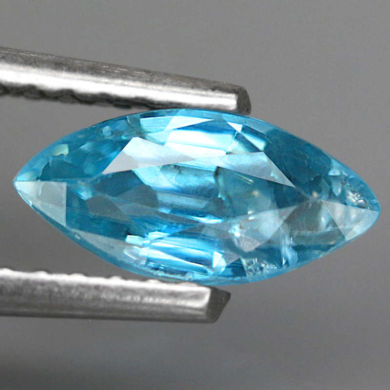 0.91Ct. Zircon Blue Marquise Only Heated Cambodia Gem Ultra Lustrous Ravishing!