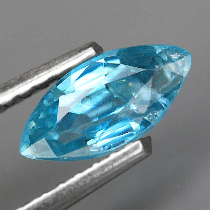 0.91Ct. Zircon Blue Marquise Only Heated Cambodia Gem Ultra Lustrous Ravishing!