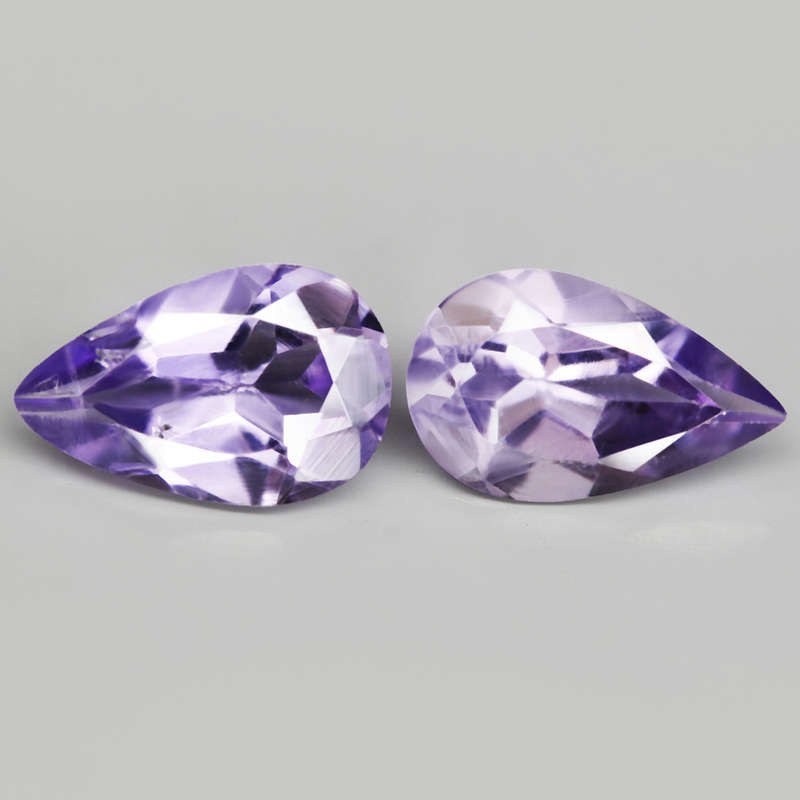 1.60Ct. Amethyst Purple Pear Shape **Pair** Brazil Precious Gem Ravishing Colour! Natural