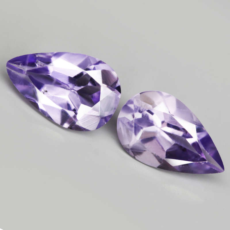 1.60Ct. Amethyst Purple Pear Shape **Pair** Brazil Precious Gem Ravishing Colour! Natural