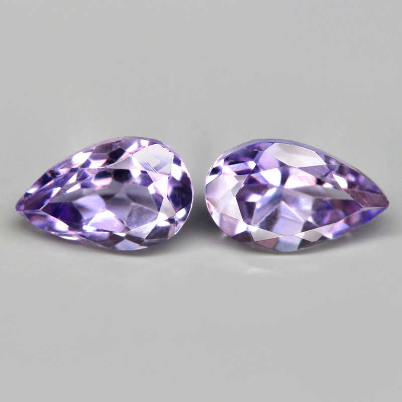 1.50Ct. Amethyst Purple Pear Shape **Pair** Brazil Precious Gem Ravishing Colour! Natural