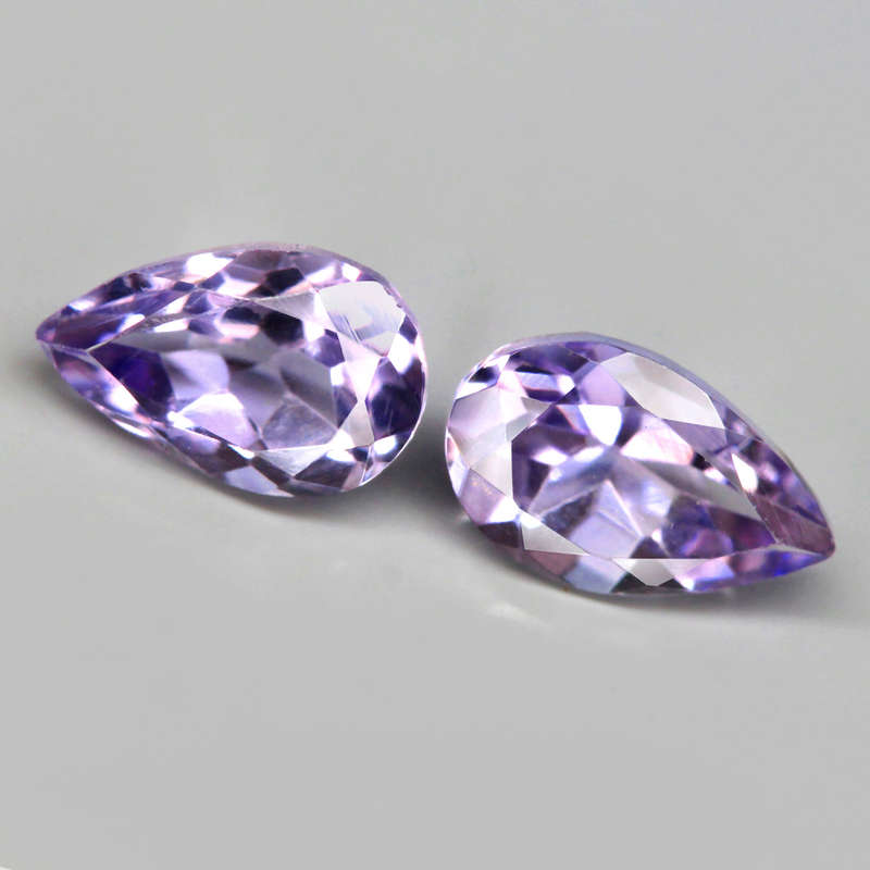1.50Ct. Amethyst Purple Pear Shape **Pair** Brazil Precious Gem Ravishing Colour! Natural