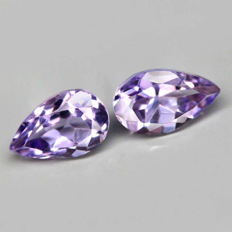 1.50Ct. Amethyst Purple Pear Shape **Pair** Brazil Precious Gem Ravishing Colour! Natural