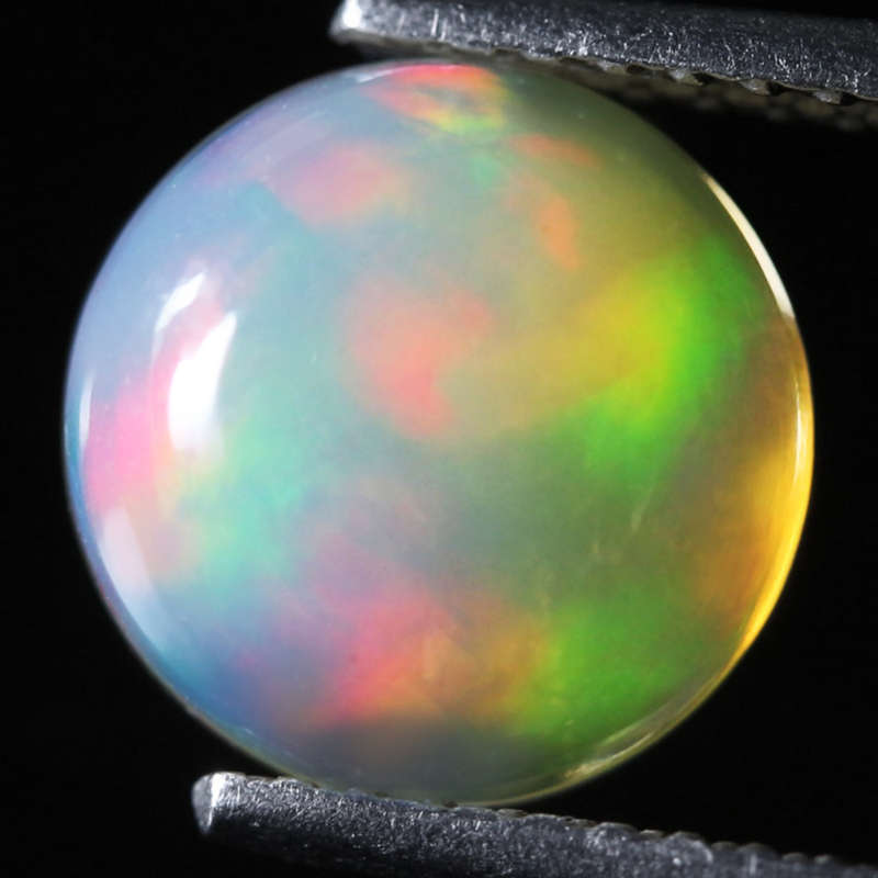 1.51Ct. Opal Round Cabochon Multi Colors Glittering Rainbow Ethiopian Gemstone