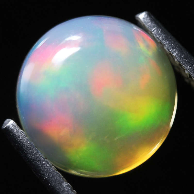 1.51Ct. Opal Round Cabochon Multi Colors Glittering Rainbow Ethiopian Gemstone