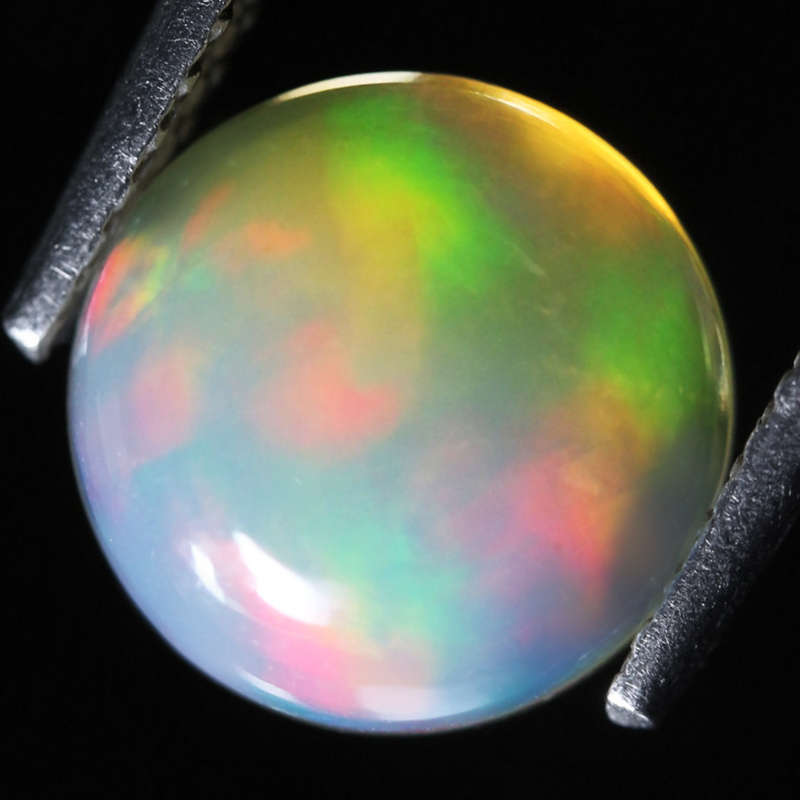 1.51Ct. Opal Round Cabochon Multi Colors Glittering Rainbow Ethiopian Gemstone