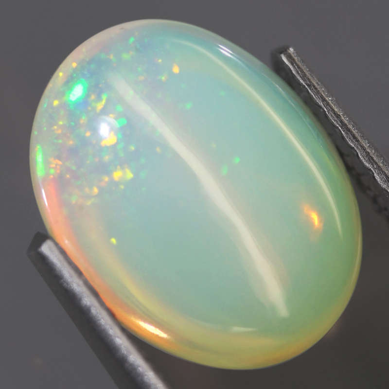 2.18Ct. Opal Oval Cabochon Multi Colors Glittering Rainbow 3D Ethiopian