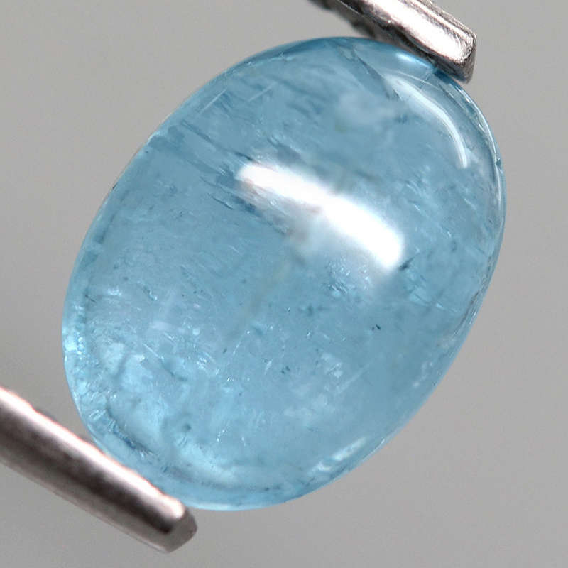 1.03Ct. Aquamarine Blue Oval Cabochon Brazil Gem Shimmering! Unheated Natural