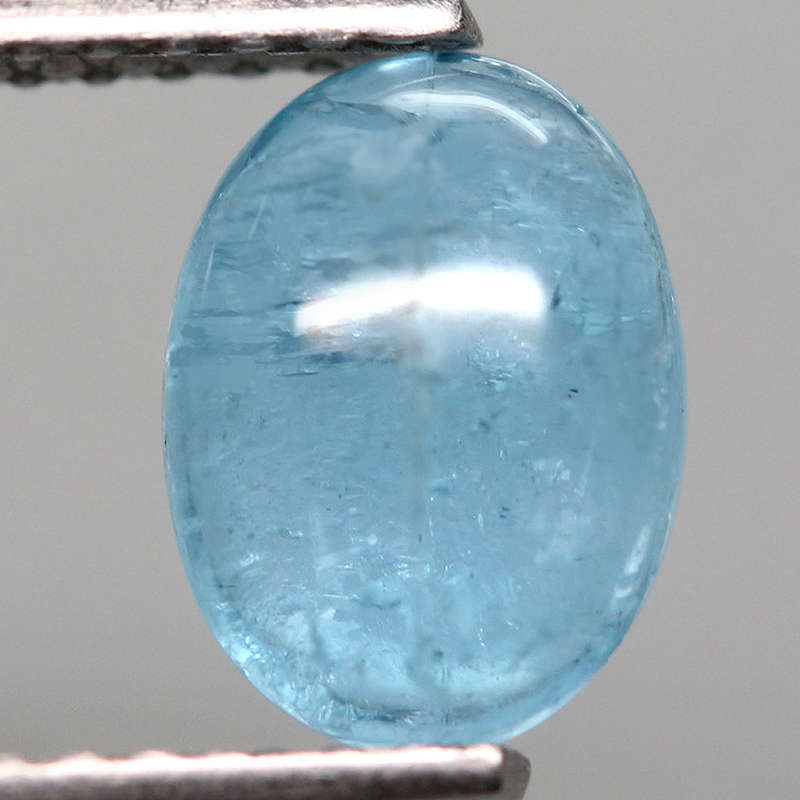 1.03Ct. Aquamarine Blue Oval Cabochon Brazil Gem Shimmering! Unheated Natural