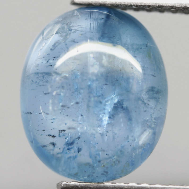 4.01ct Aquamarine Blue Oval Cabochon Brazil Gem