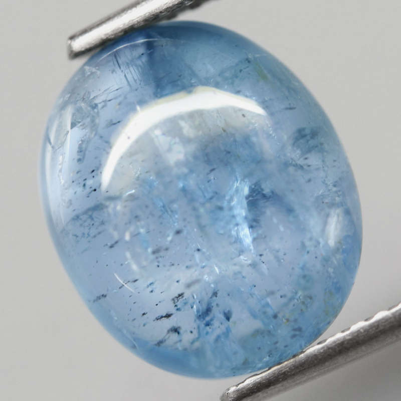 4.01ct Aquamarine Blue Oval Cabochon Brazil Gem