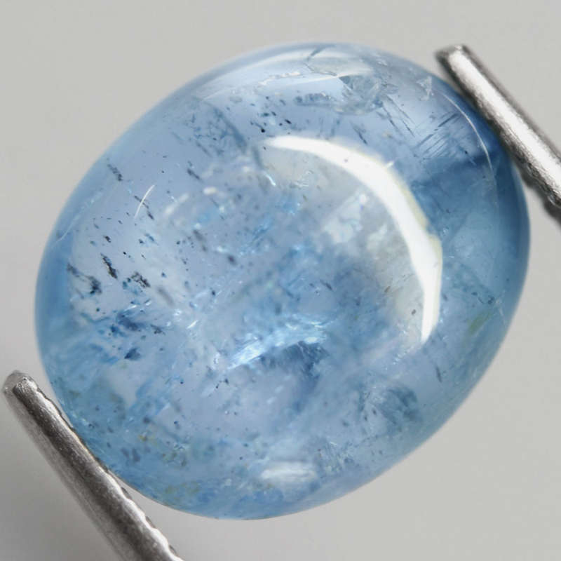 4.01ct Aquamarine Blue Oval Cabochon Brazil Gem