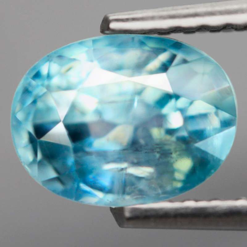 2.11Ct.  Zircon Blue Oval Cambodia Precious Gem Beautiful Luster & Color!Gemstone