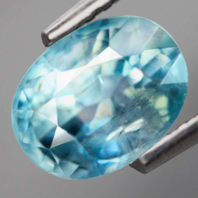 2.11Ct.  Zircon Blue Oval Cambodia Precious Gem Beautiful Luster & Color!Gemstone