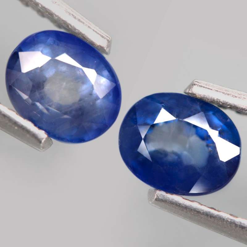 1.32Ct. Sapphire Blue Oval **Pair**Australia Precious Gem Ravishing Colour Normal Heated