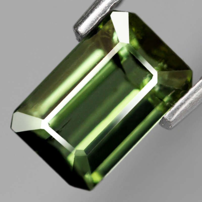 1.08Ct. Tourmaline Green Emerald Cut Mozambique Gem Ravishing Unheated Gemstone