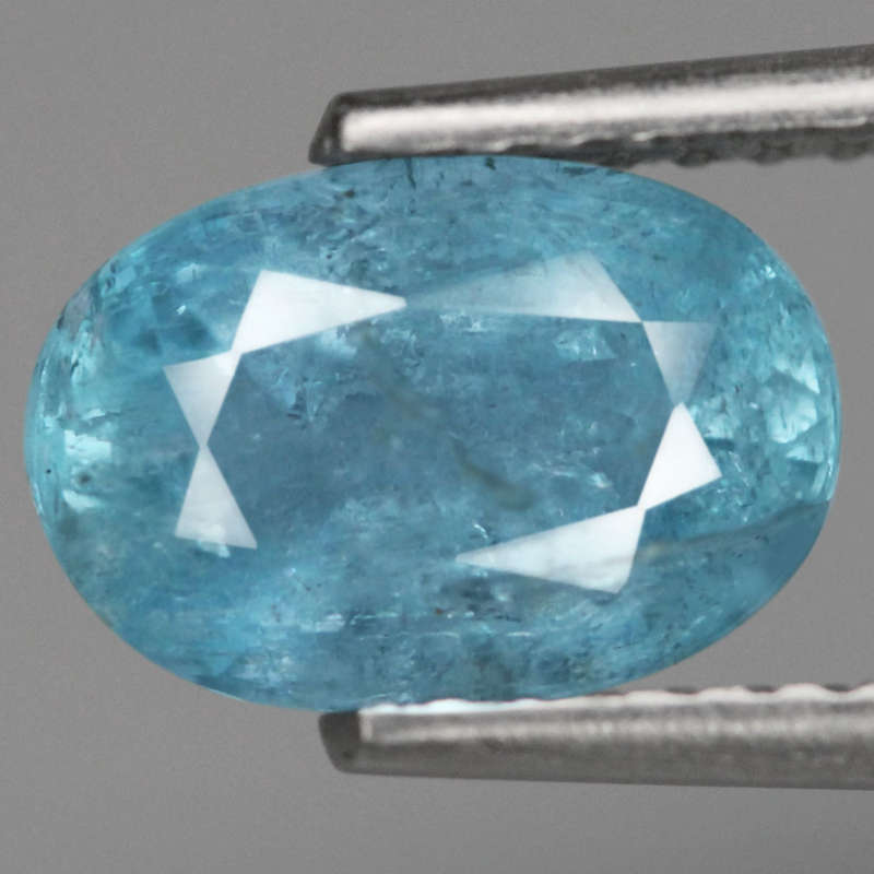 1.22Ct.  Aquamarine Ocean Blue Oval Brazil Gem Shimmering! Untreated Natural