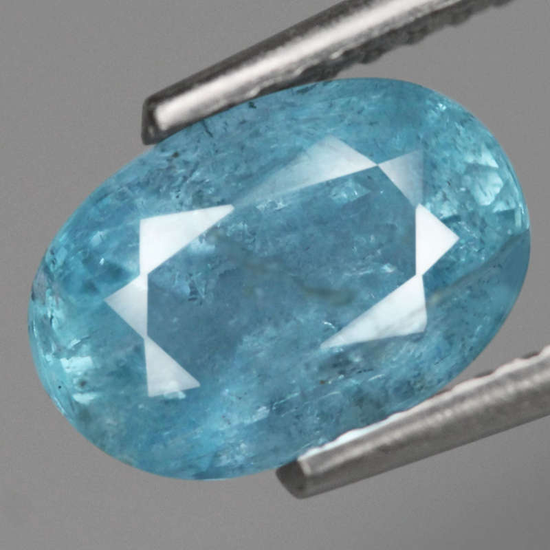 1.22Ct.  Aquamarine Ocean Blue Oval Brazil Gem Shimmering! Untreated Natural