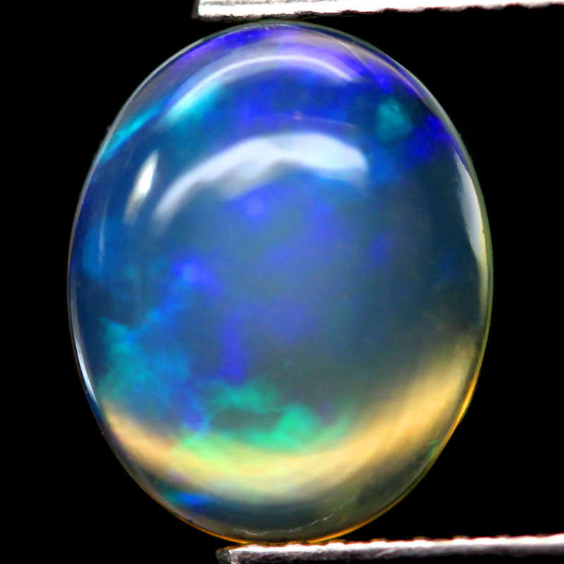 1.96Ct. Opal Oval Cabochon Multi Colors Glittering Rainbow 3D Ethiopian Gemstone