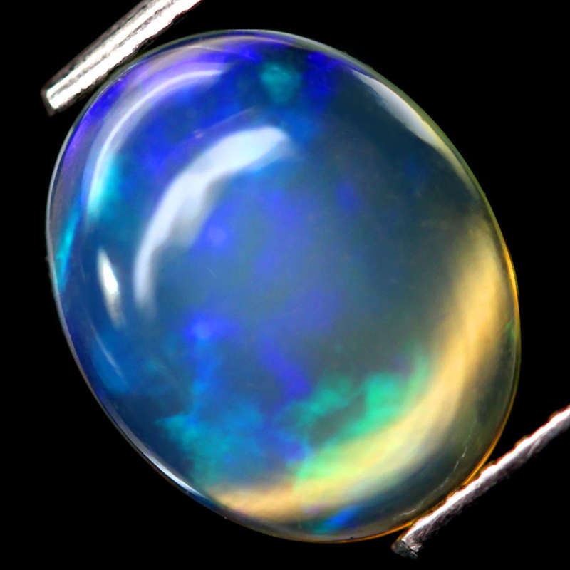 1.96Ct. Opal Oval Cabochon Multi Colors Glittering Rainbow 3D Ethiopian Gemstone