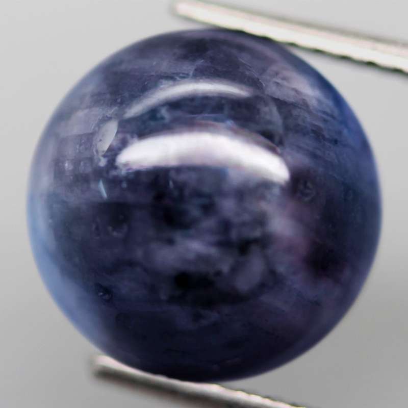 7.5Ct.  Sapphire Blue White Round Cabochon Mozambique Ravishing Color! Gemstone