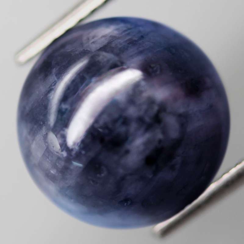7.5Ct.  Sapphire Blue White Round Cabochon Mozambique Ravishing Color! Gemstone