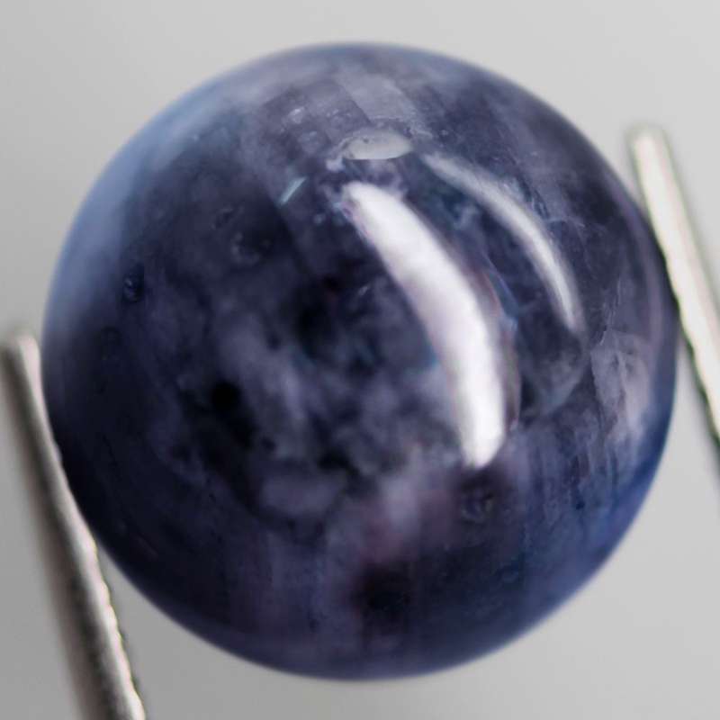 7.5Ct.  Sapphire Blue White Round Cabochon Mozambique Ravishing Color! Gemstone