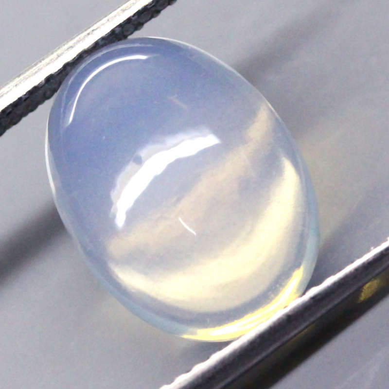 3.74Ct. Opal Oval Cabochon Blue White Color Gem Lovely Ravishing! Ethiopian