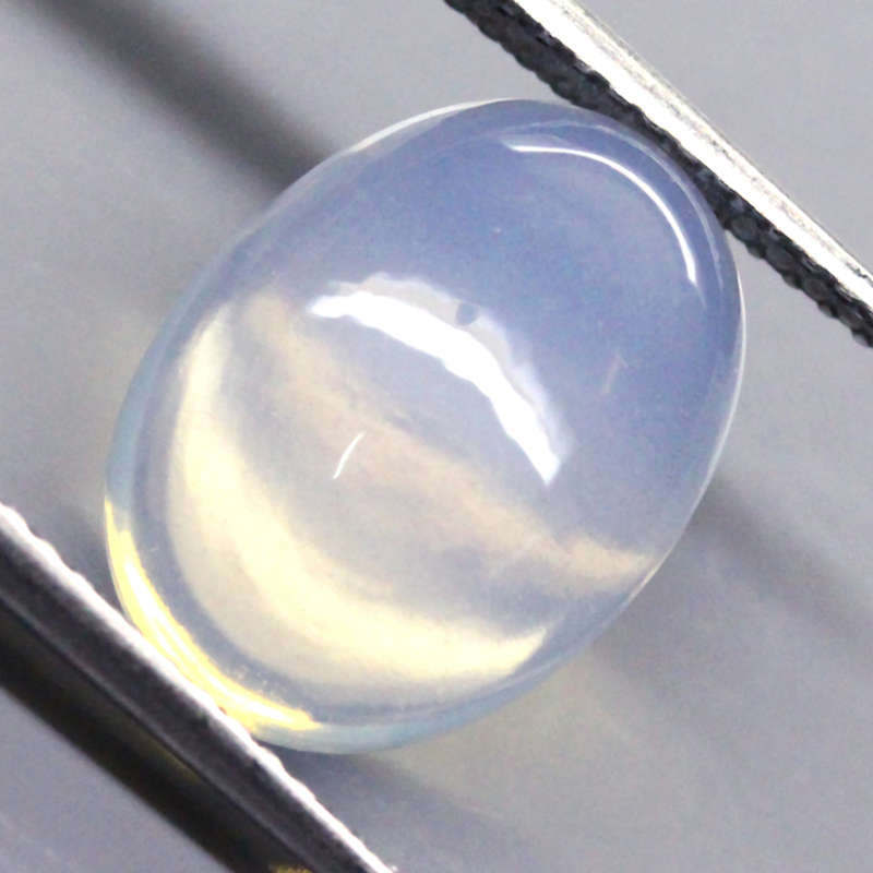 3.74Ct. Opal Oval Cabochon Blue White Color Gem Lovely Ravishing! Ethiopian