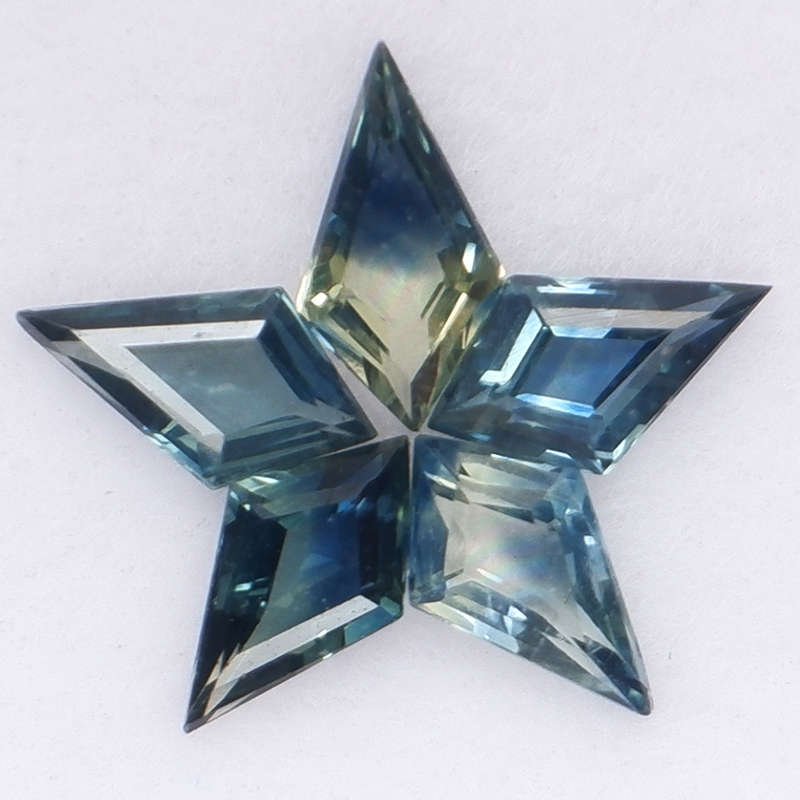 Blue Green Sapphire Fancy Shape 5.5x3 to 6x3mm.Natural  Australia 5Pcs/0.98Ct.Heated only