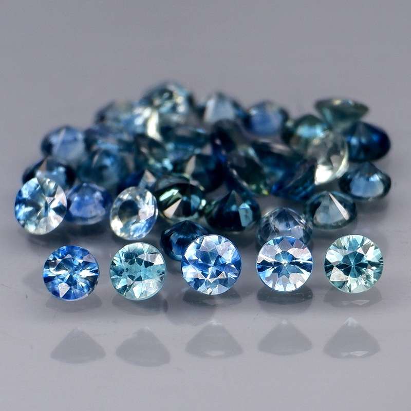 Blue Sapphire Round Diamond Cut 2 to 2.5mm.  1Pcs/0.070Ct.Normal Heated Australia