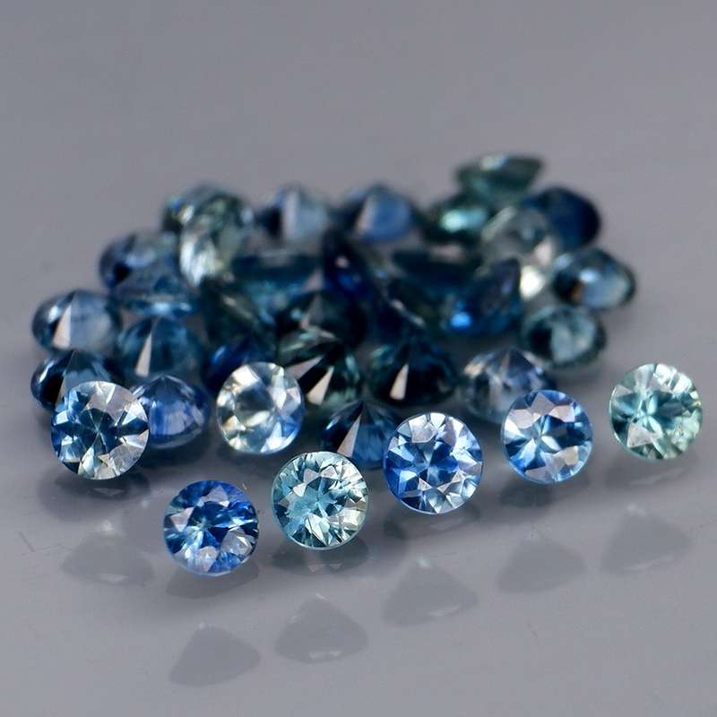 Blue Sapphire Round Diamond Cut 2 to 2.5mm.  1Pcs/0.070Ct.Normal Heated Australia