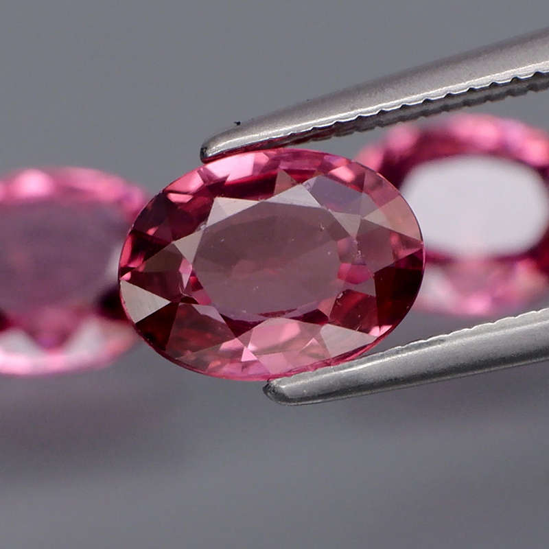 Cherry Pink Rhodolite Garnet Oval 3Pcs/4.56Ct 8x6 mm.Ravishing Color! Africa