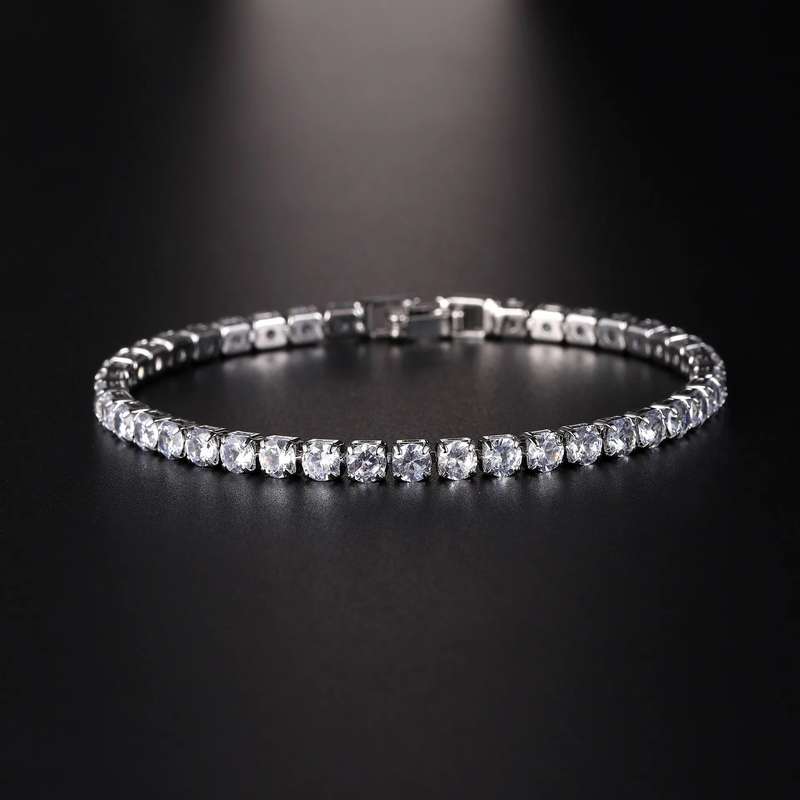 Tennis Bracelets 4mm Iced Out Chain Crystal Bracelet For Women  Detail:      Type: Tennis Bracelets