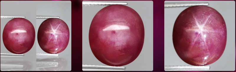 11.98Ct. Ruby Star 6 Rays Pinkish Red Oval Cabochon Mozambique Amazing!Natural