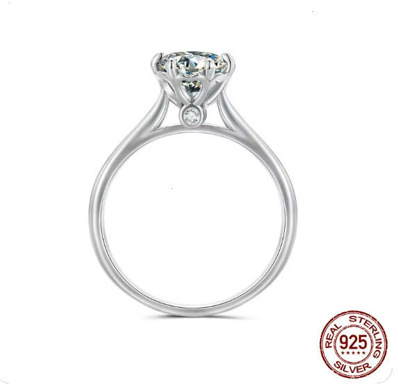 1.00 Carat Moissanite**GRA Certified**  VVSI/D Engagement Ring in Sterling Silver