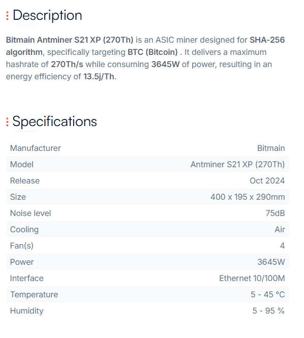 Bitmain Antminer S21  (270Th)