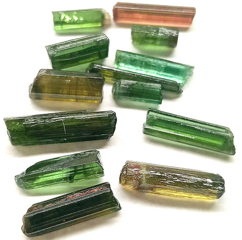 15.30Ct.  Tourmaline Green & Pink Rough Unheated Mine Nigeria Natural Gemstone