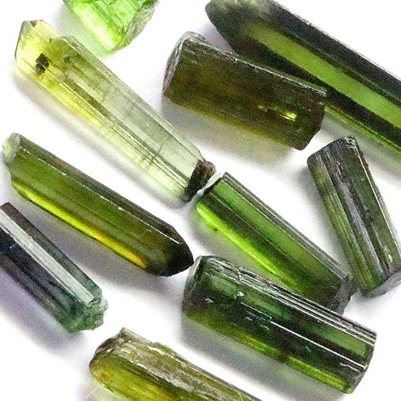 11.55Ct. Tourmaline Green Color Rough 10Pces Unheated Mine Nigeria Natural Gemstone