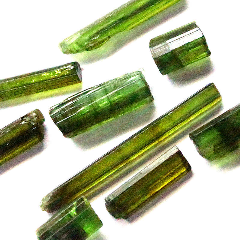 10.95Ct. Tourmaline Green Color Rough 9Pces Unheated Mine Nigeria Natural Gemstone