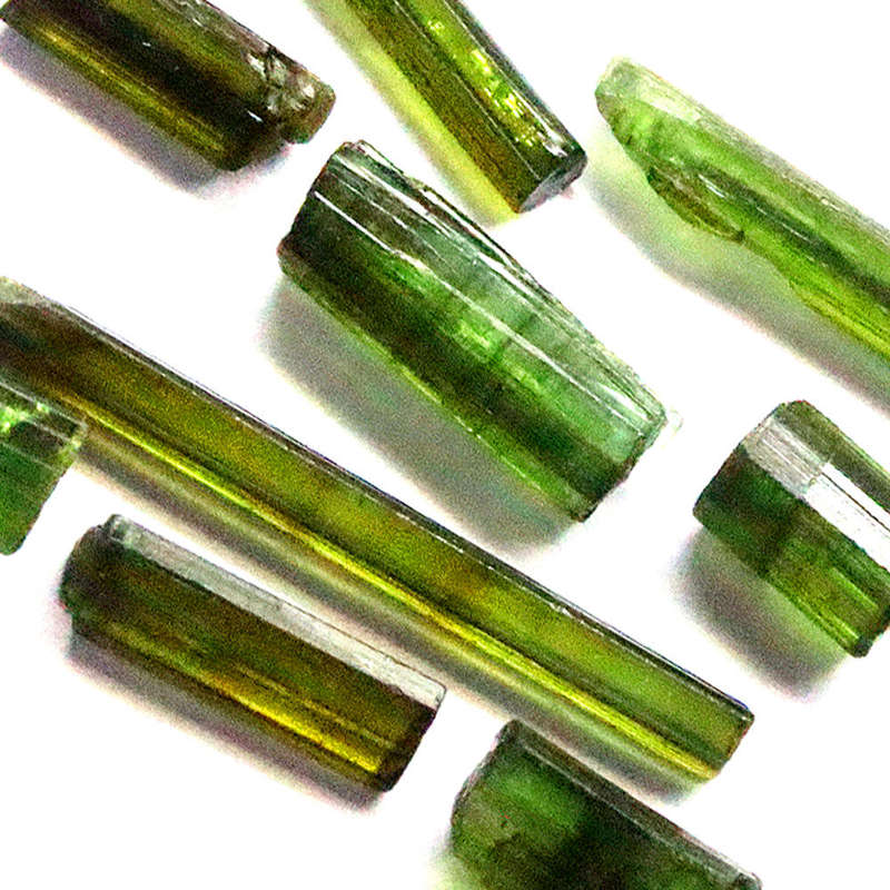 10.95Ct. Tourmaline Green Color Rough 9Pces Unheated Mine Nigeria Natural Gemstone