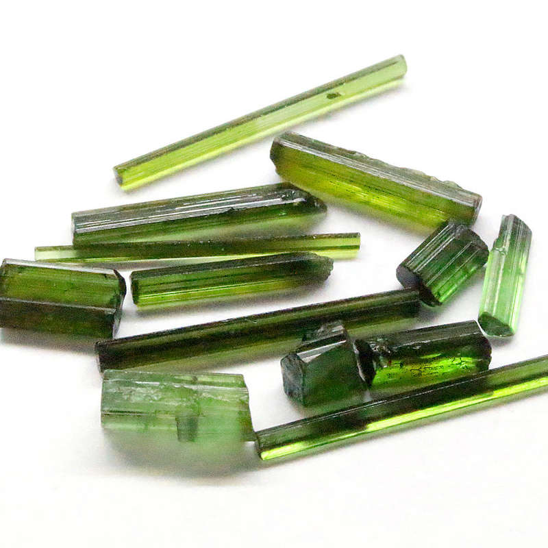 12.15Ct. Tourmaline Green Color Rough 15Pces Unheated Mine Nigeria Natural Gemstone