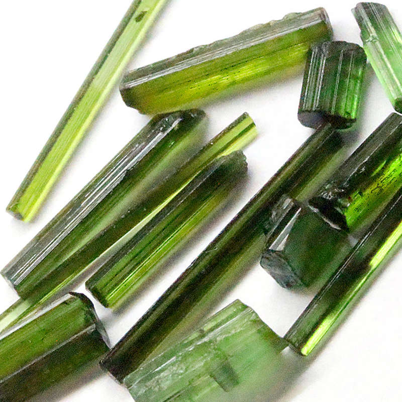 12.15Ct. Tourmaline Green Color Rough 15Pces Unheated Mine Nigeria Natural Gemstone