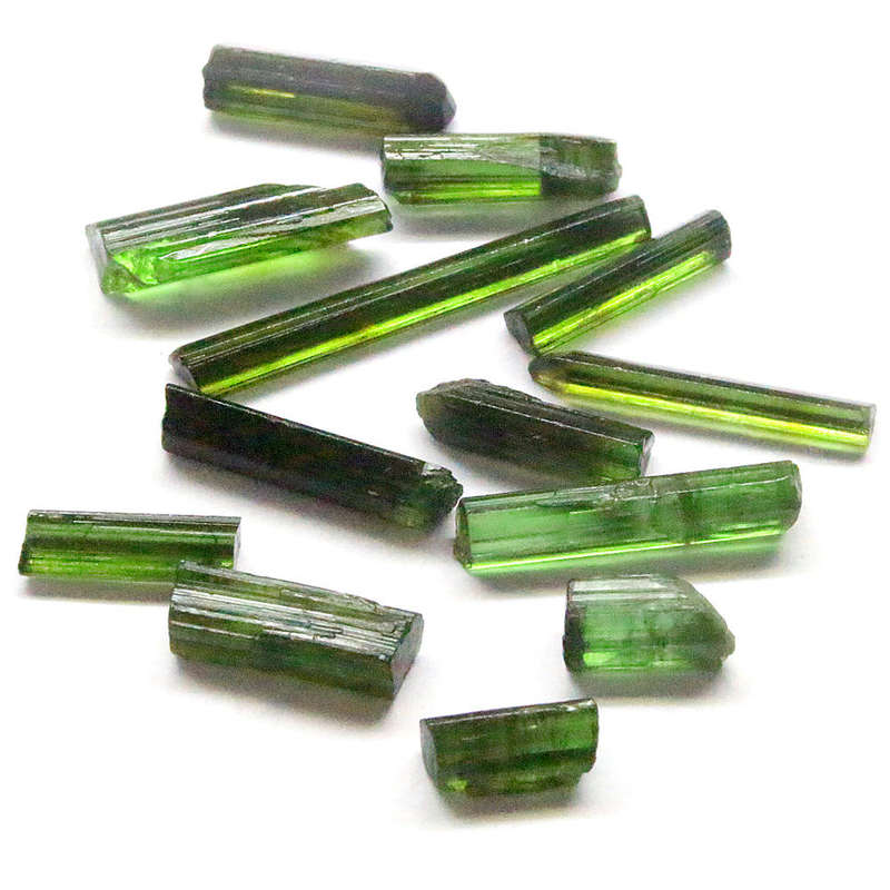 13.50Ct. Tourmaline Green Color Rough 13Pces Unheated Mine Nigeria Natural Gemstone